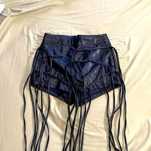 Black leather short